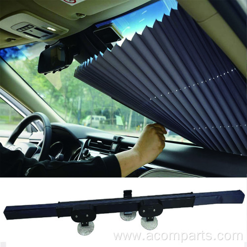 Static retractable sun visor car front window